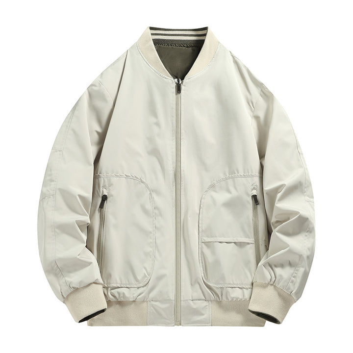 Men's lightweight water-repellent bomber jacket with ribbed collar and multiple pockets Mune Fashion