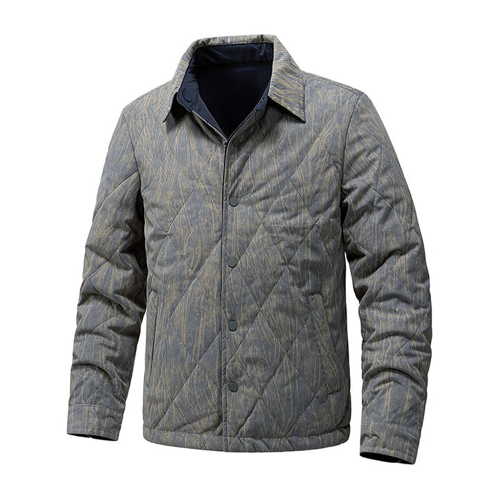 Men's lightly padded quilted transitional jacket with shirt collar Mune Fashion