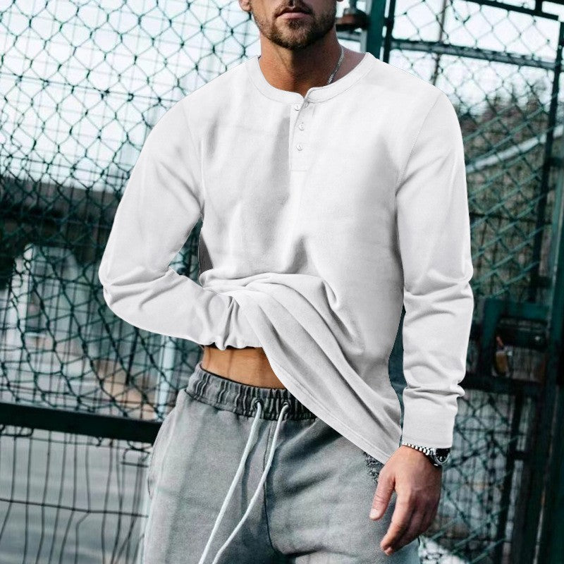 Men's Long Sleeve Henley made of lightweight cotton blend Mune Fashion