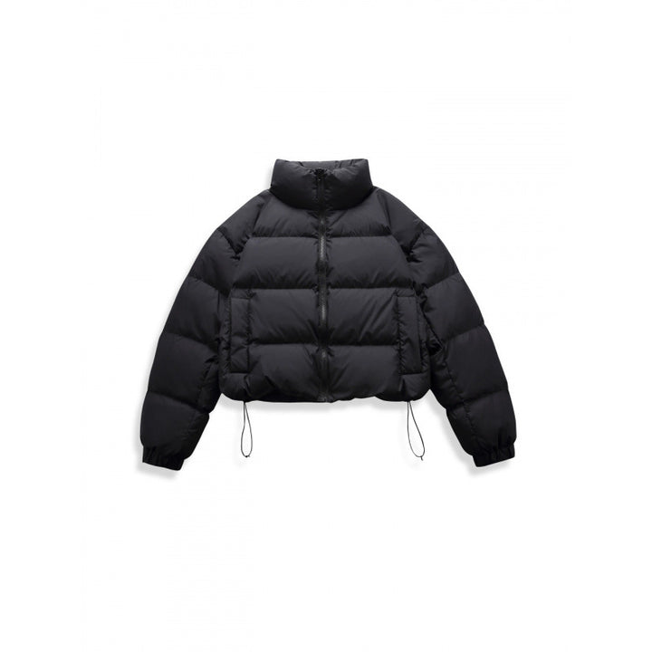 Women's short quilted winter jacket in cropped style with high stand-up collar Mune Fashion