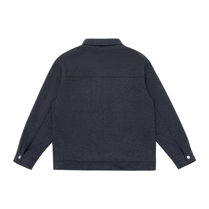 Men's Wool Blend Shacket with Zipper, Flap Pockets and Boxy Silhouette Mune Fashion