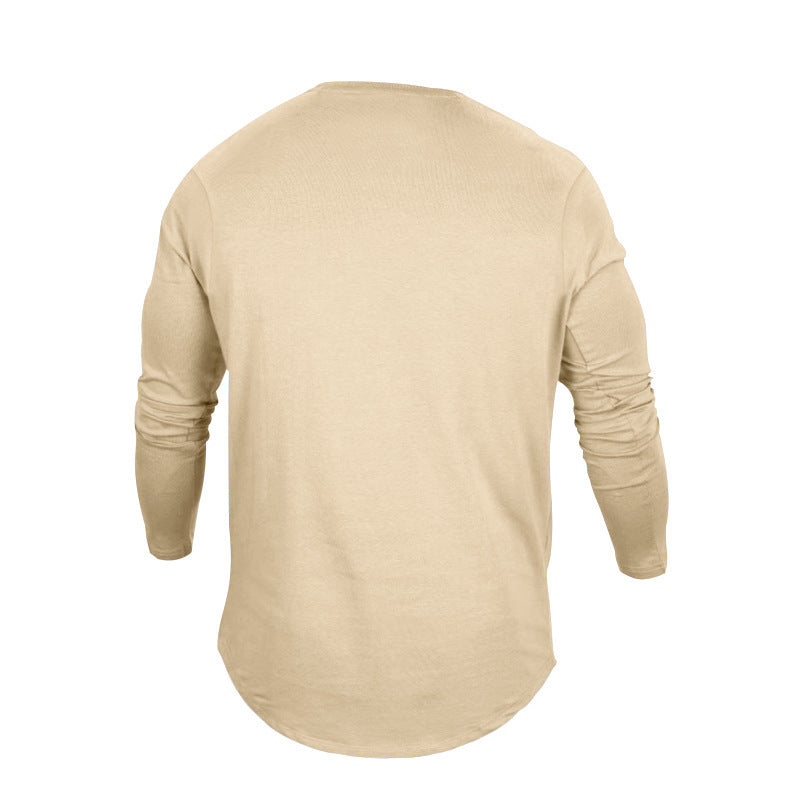 Men's long-sleeve shirt with extended round hem and slim fit made of elastic functional jersey Mune Fashion