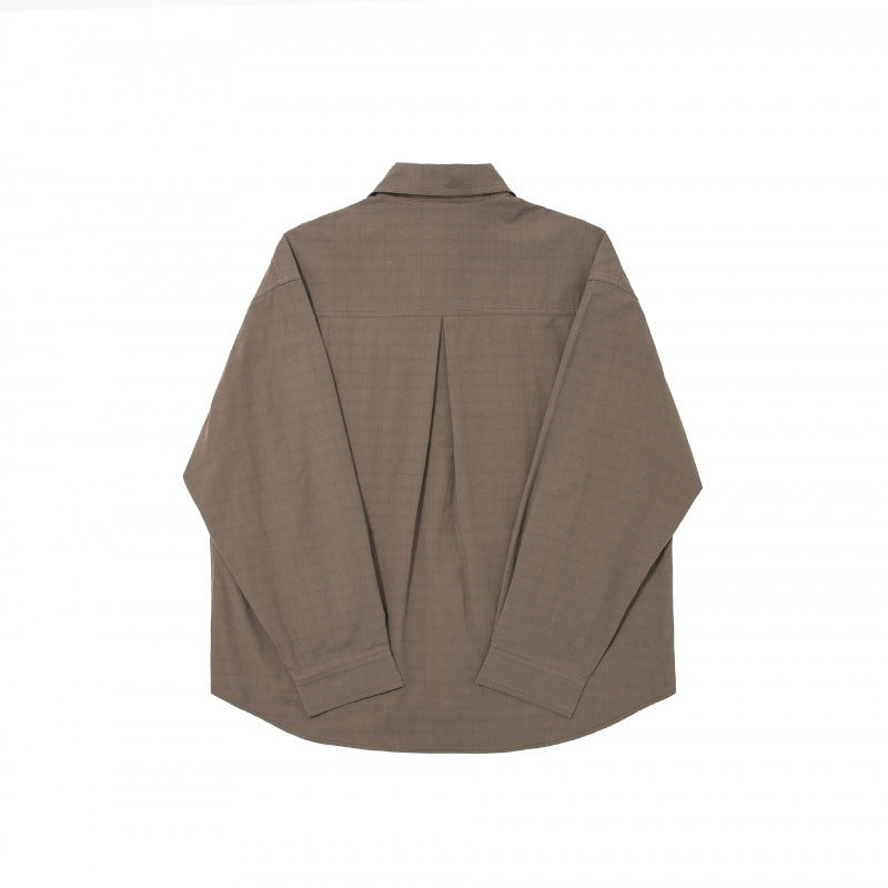 Men's boxy shirt with fine grid structure, boxy silhouette, and patch breast pocket Mune Fashion