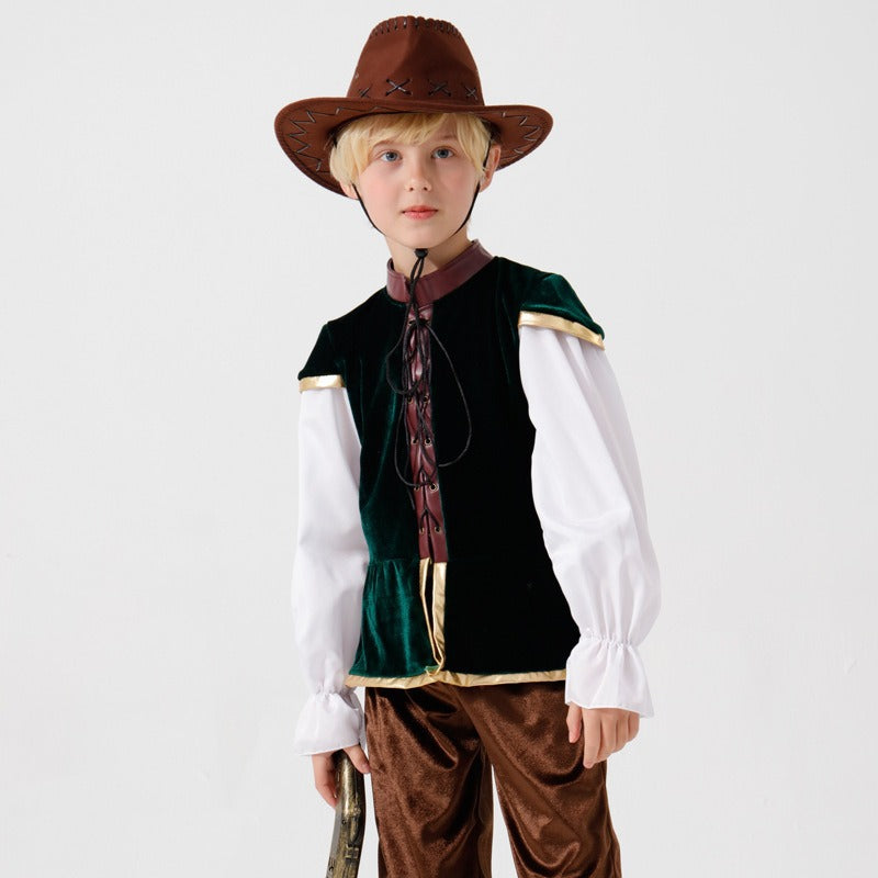Boys Wild West Costume with Hat and Pistol Mune Fashion