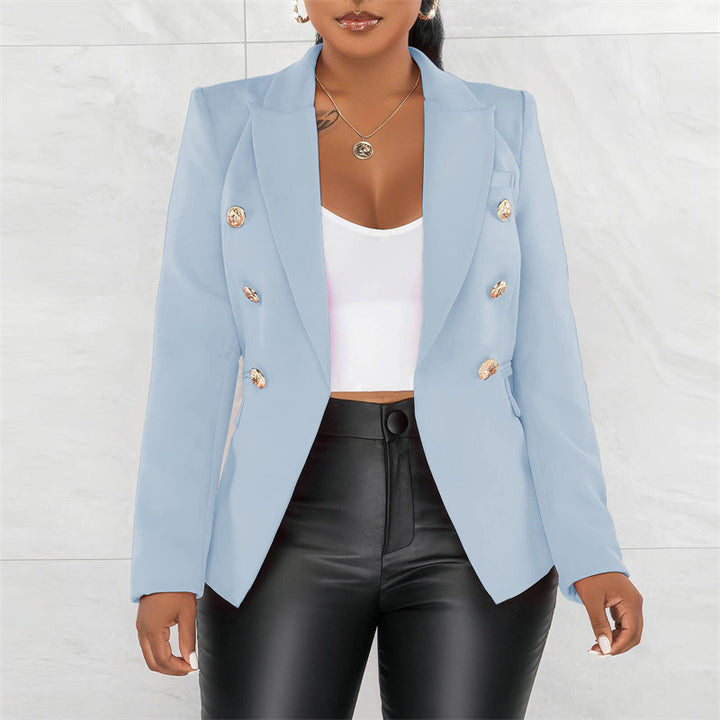 Women's Fashionable Double-Breasted Blazer Mune Fashion