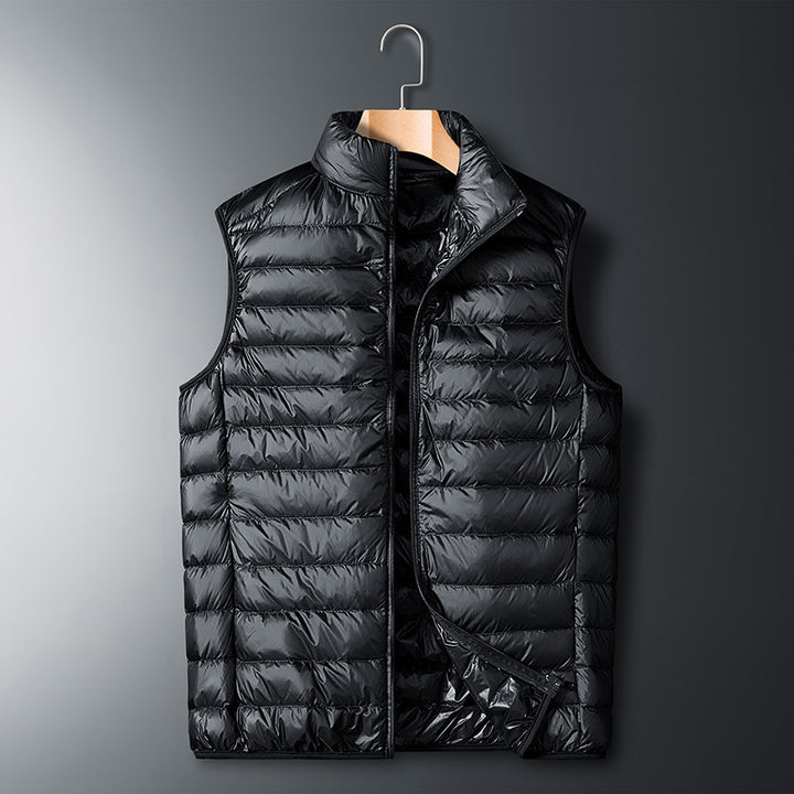 Men's ultralight packable down imitation quilted vest with stand-up collar Mune Fashion