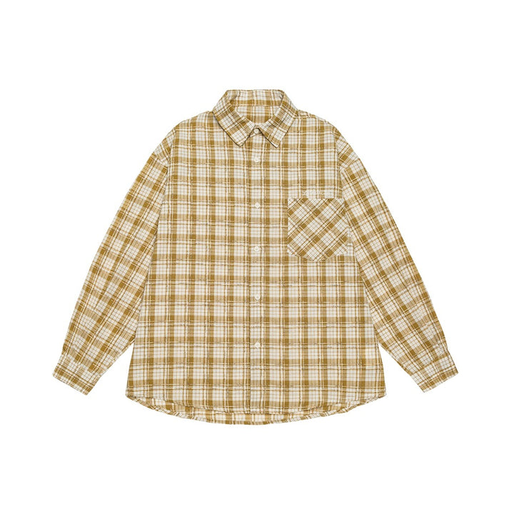 Unisex Oversize Check Shirt Jacket made of lightweight cotton blend with a patch chest pocket Mune Fashion