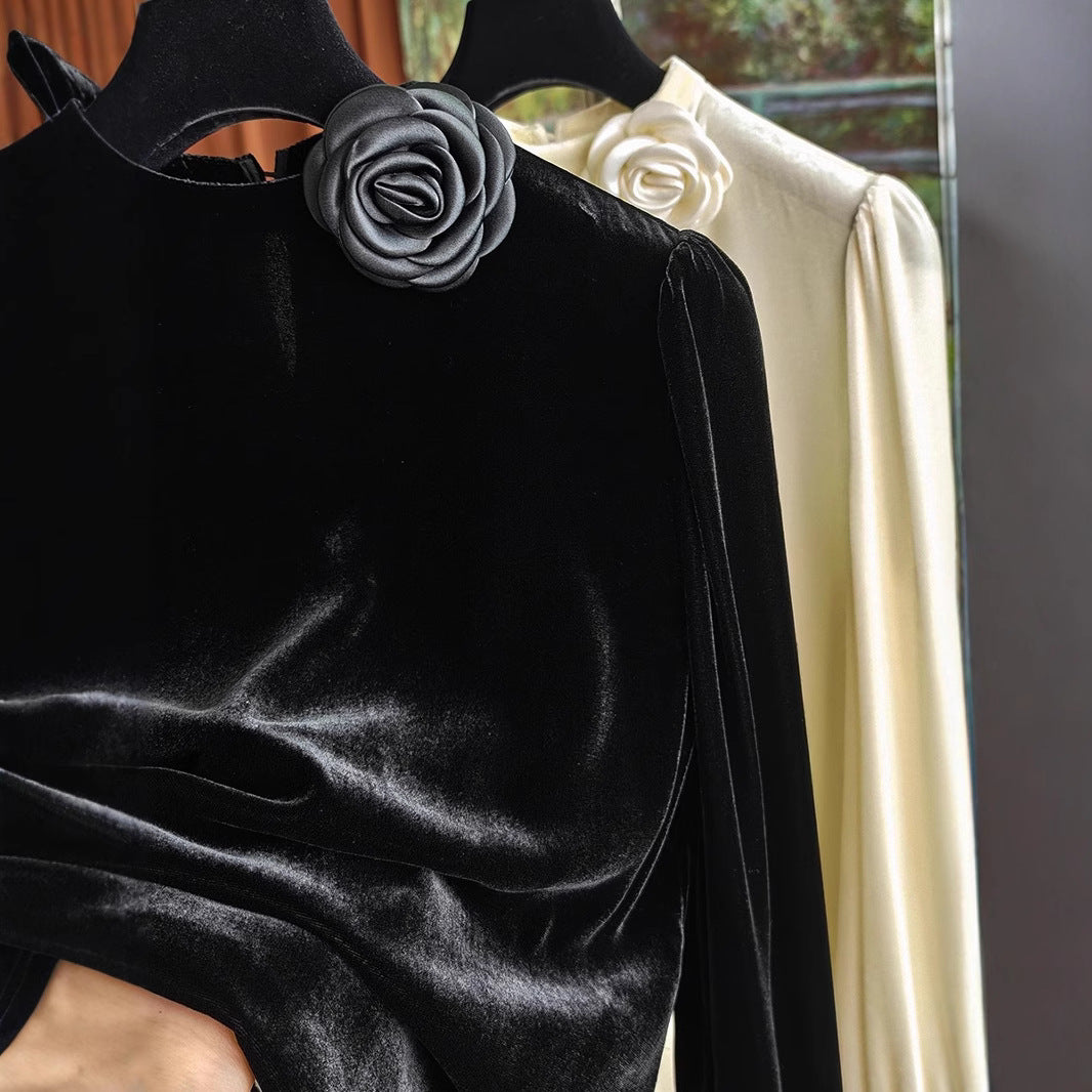 Women Elegant Blouse with Ruffle Detail Mune Fashion