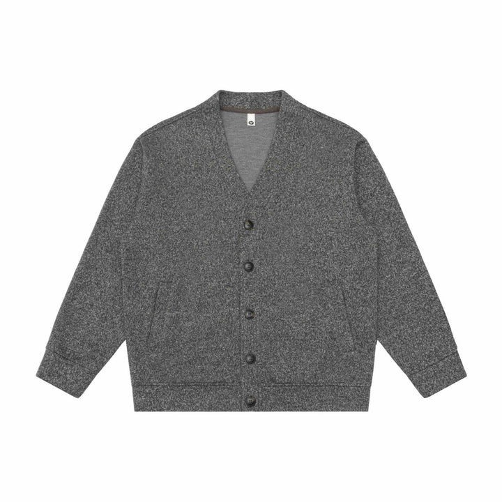 Unisex V-neck cardigan with textured knit and patch pockets Mune Fashion
