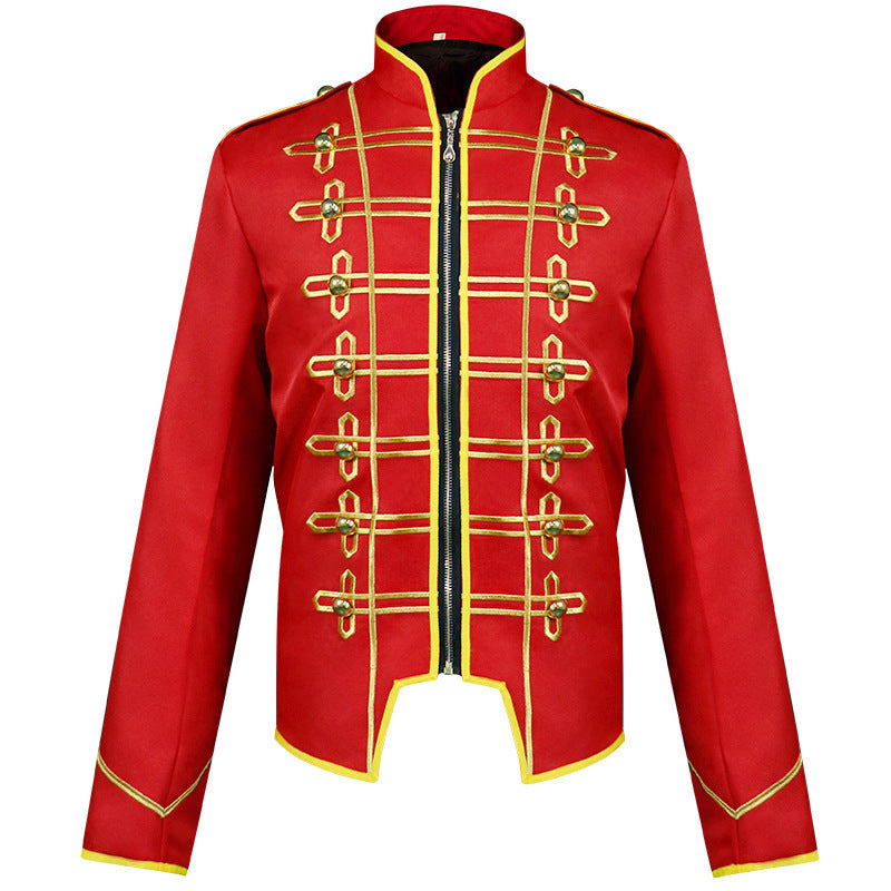 Men's military parade jacket with decorative cord and stand-up collar Mune Fashion