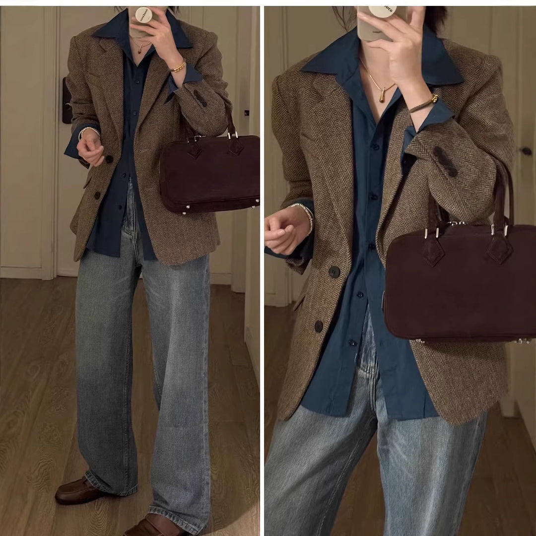 Ladies Elegant Tweed Blazer Mune Fashion