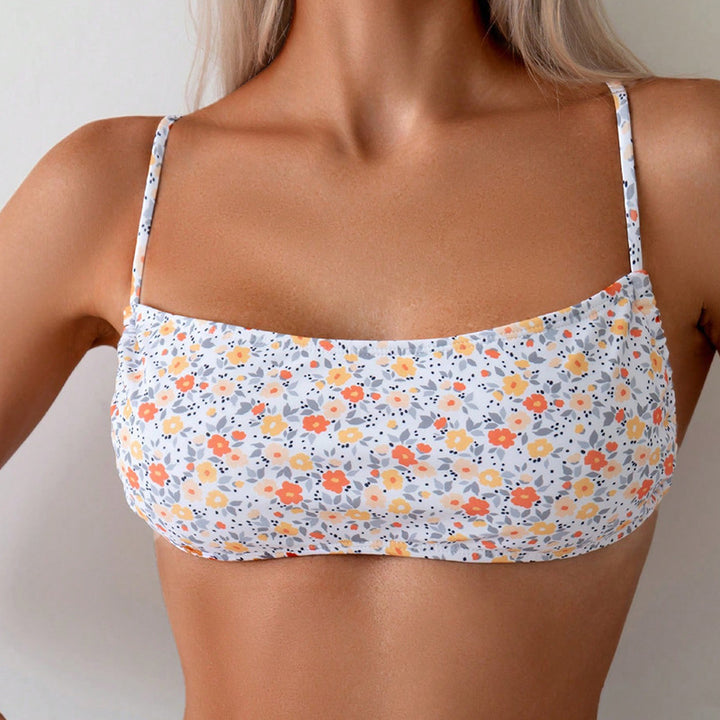 Women's bandeau bikini top with floral design Mune Fashion