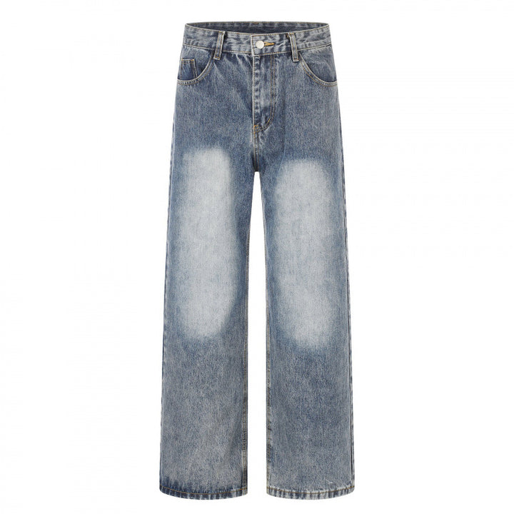 Ladies high waist wide jeans in wide leg cut with used effect and light knee bleaching Mune Fashion