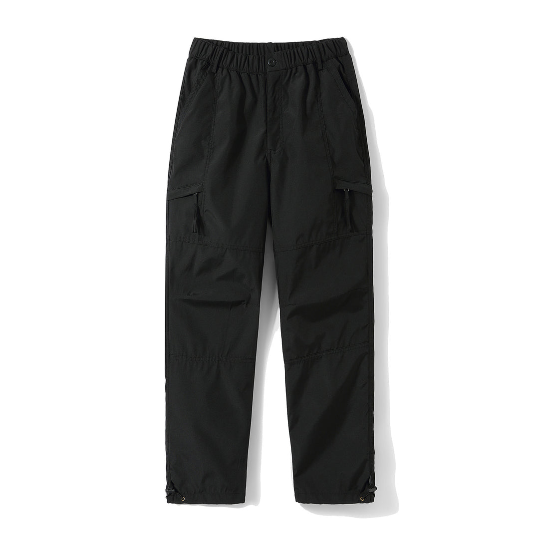 Men's Cargo Twill Pants with Elastic Waistband, Zipper Pockets and Drawstring Mune Fashion