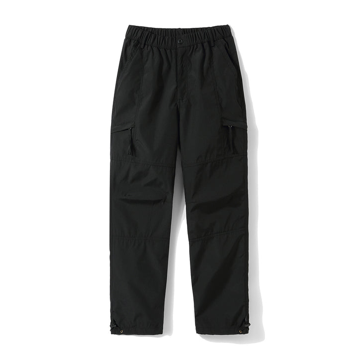 Men's Cargo Twill Pants with Elastic Waistband, Zipper Pockets and Drawstring Mune Fashion
