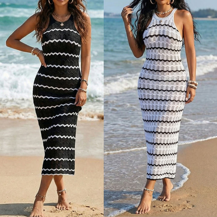 Women’s Sheath Dress with Wave Pattern Mune Fashion