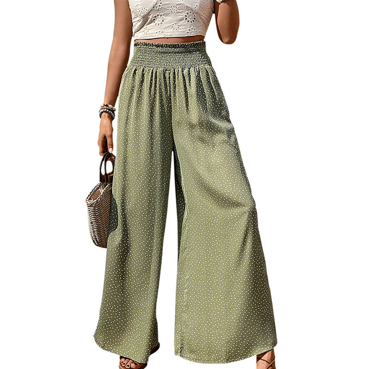 Women's Wide Summer Trousers with Elastic Waist Mune Fashion