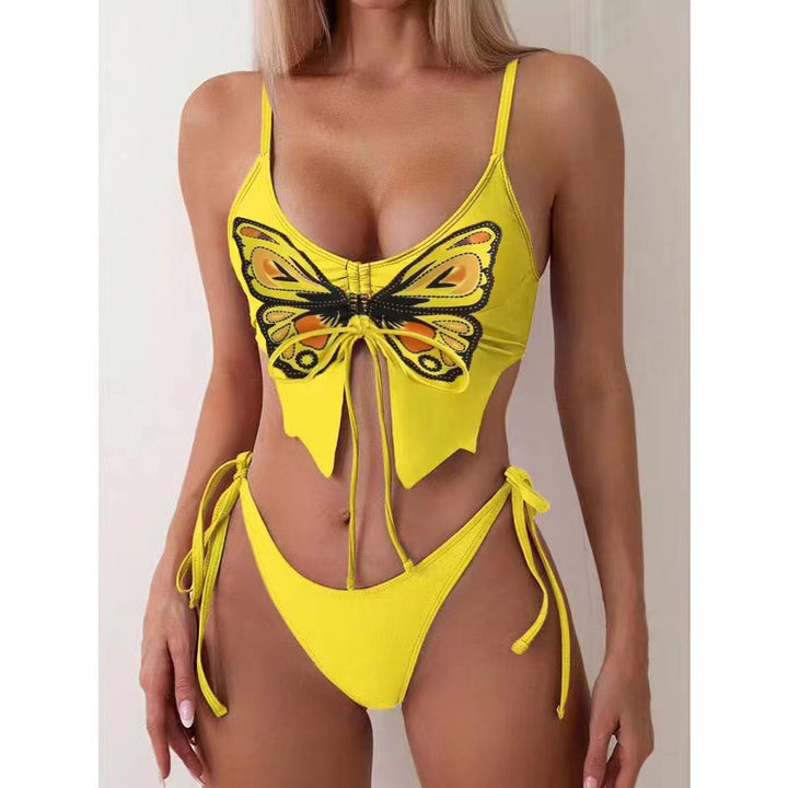 Women's Designer Triangle Bikini with Playful Butterfly Decoration Mune Fashion