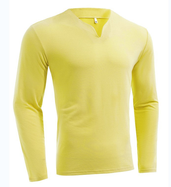 Men's long sleeve shirt with V-neck Slim Fit cotton blend and elastic comfort waistband Mune Fashion