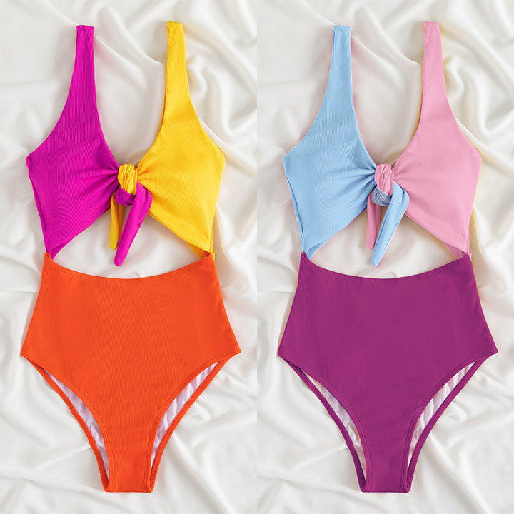 Women's One-Piece Swimsuit with Tasteful Knot Design Mune Fashion