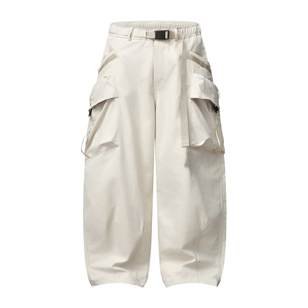 Women's Wide Cargo Culotte with Applied Pockets and Integrated Webbing Belt Mune Fashion
