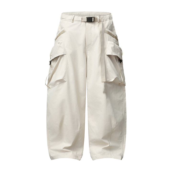 Women's Wide Cargo Culotte with Applied Pockets and Integrated Webbing Belt Mune Fashion