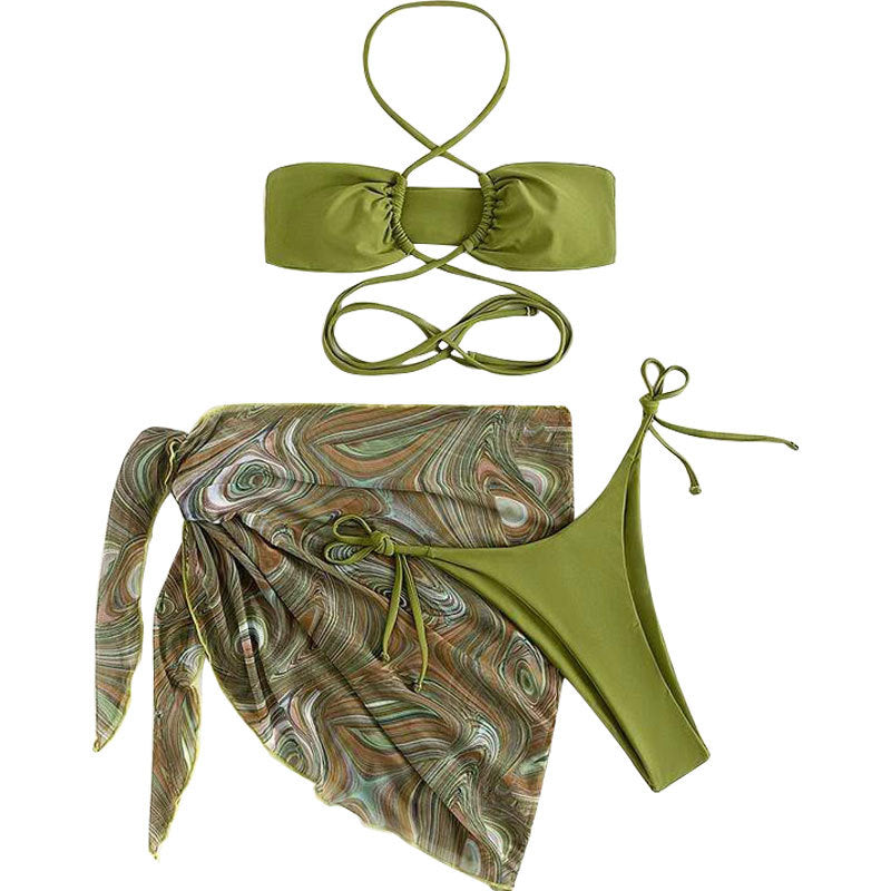 Women's bikini set with sophisticated wrap design and decorative top Mune Fashion