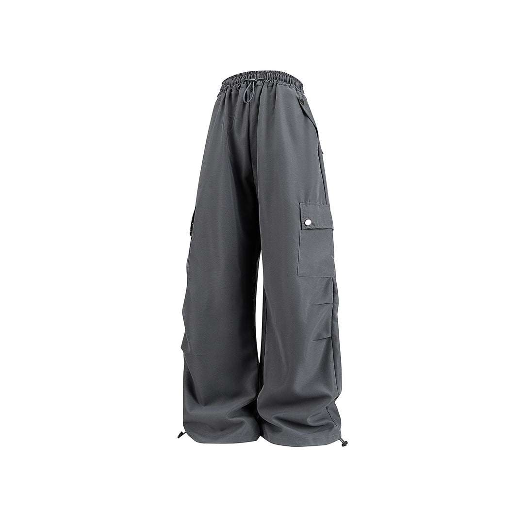 Damen Baggy-Cargo-Hose mit Tunnelzugbund, großen Klappentaschen und verstellbarem Saum Mune Fashion