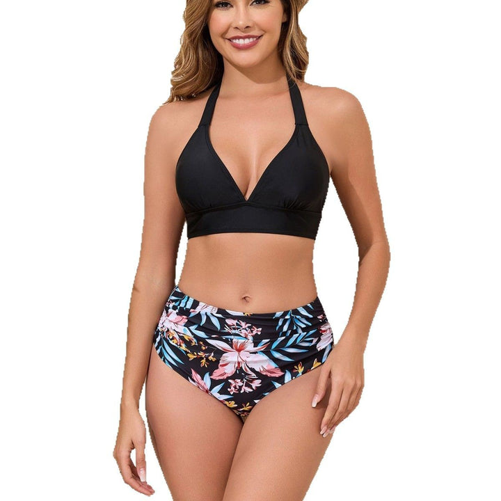Women's Triangle Bikini Set with High Waist and Floral Design Mune Fashion