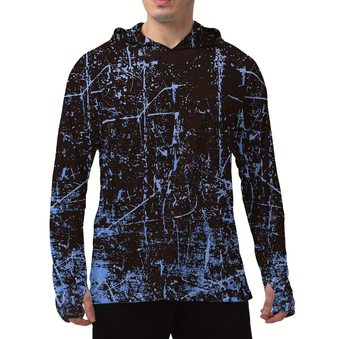 Men's sporty hoodie with abstract print
