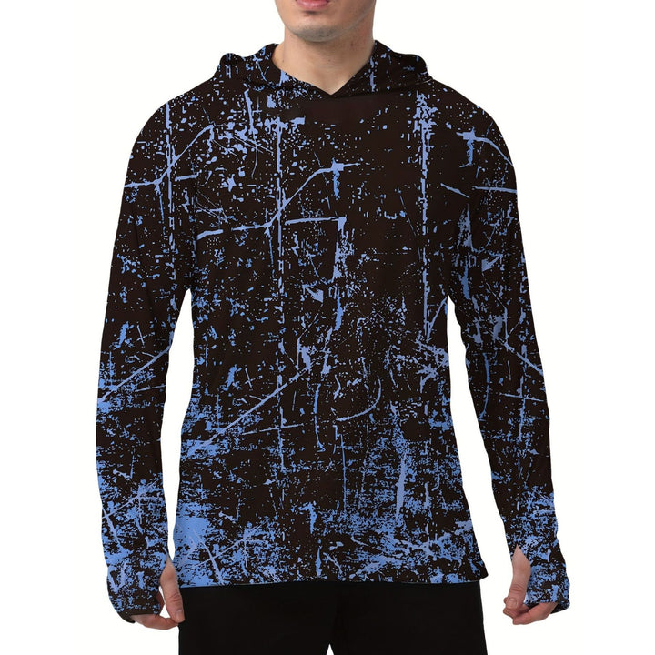 Men's sporty hoodie with abstract print