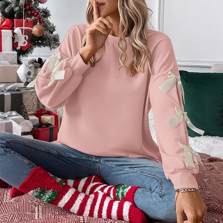 Ladies Fashionable Sweater with Bow Mune Fashion