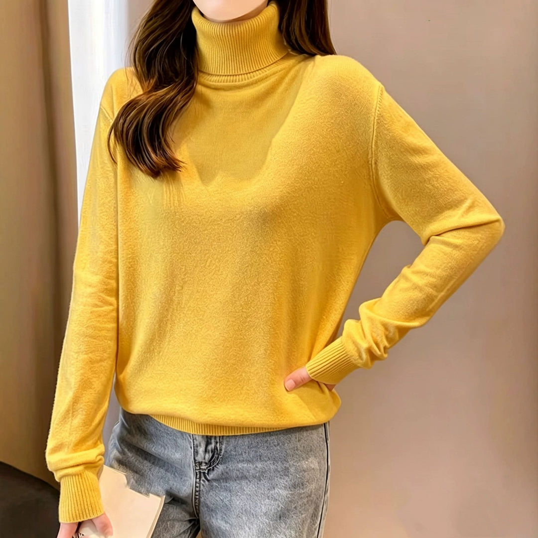 Women's turtleneck sweater with dropped fit and ribbed cuffs Mune Fashion