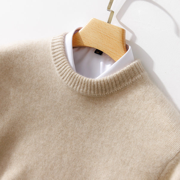 Men's Fine Stand Collar Pullover made of Cashmere Blend with Ribbed Cuffs and Slim Silhouette Mune Fashion