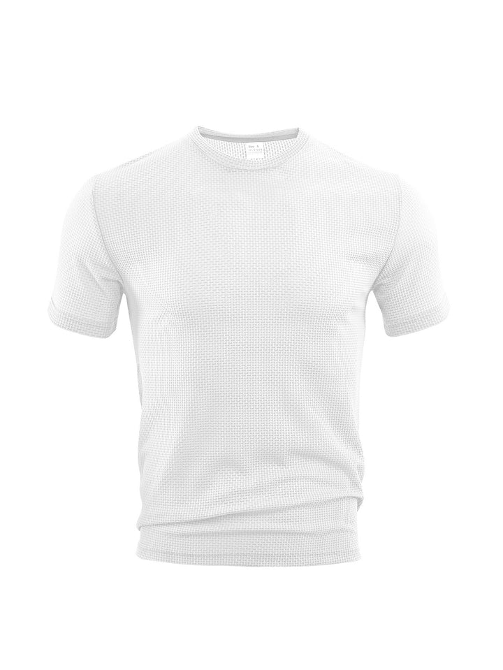 Men's waffle structure T-shirt with round neckline and body-hugging fit Mune Fashion