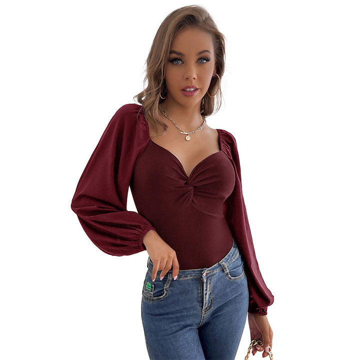 Women Elegant Bodys with Puff Sleeves Mune Fashion