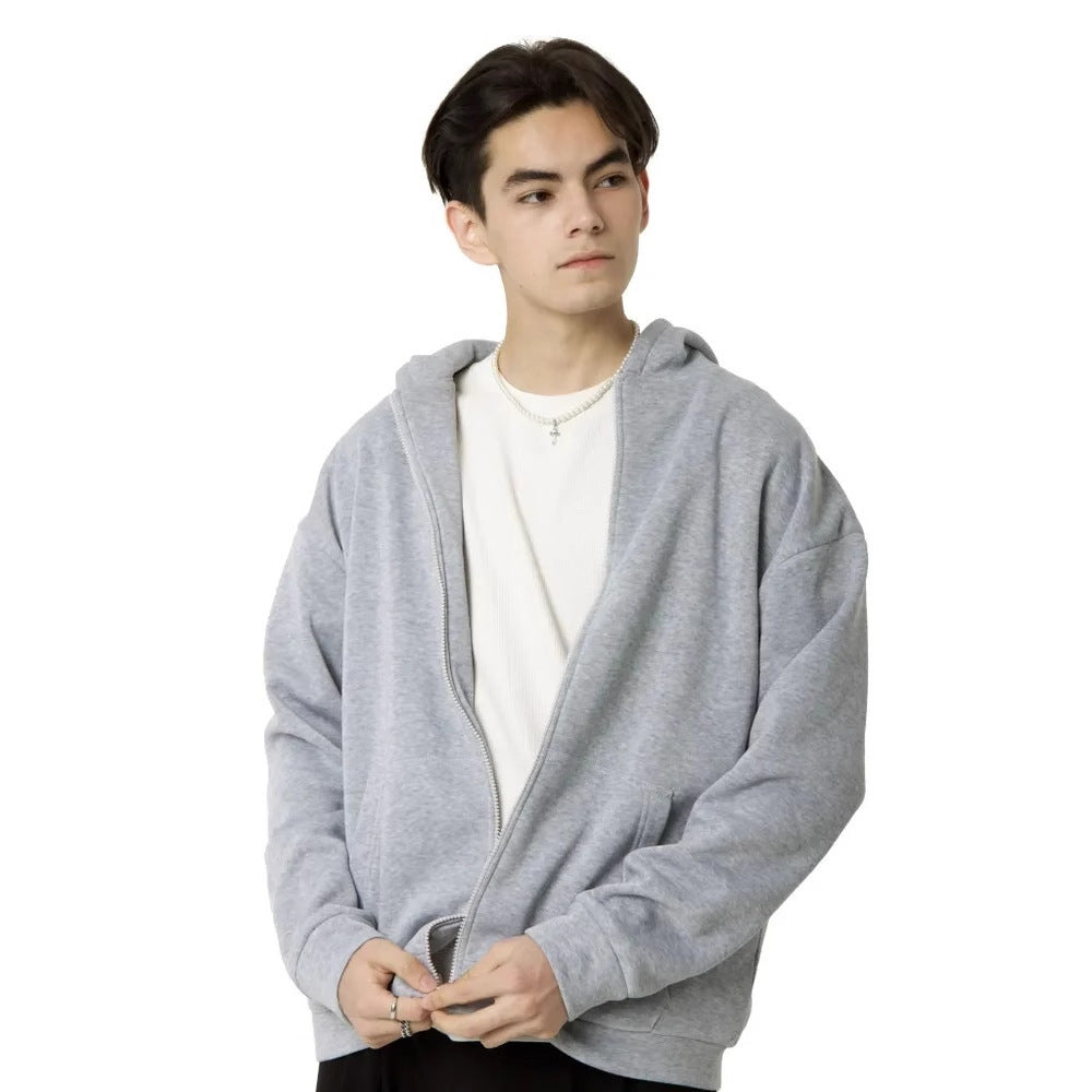 Men's nan minimalist zip hoodie with clean oversized cut and soft French terry lining Mune Fashion