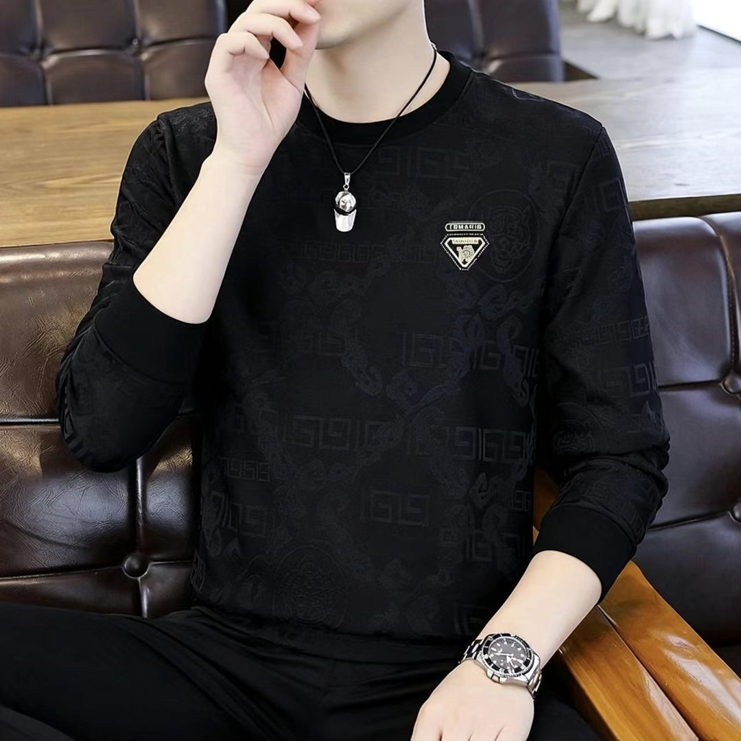 Men's Luxurious Long Sleeve Shirt with Textured Design Mune Fashion