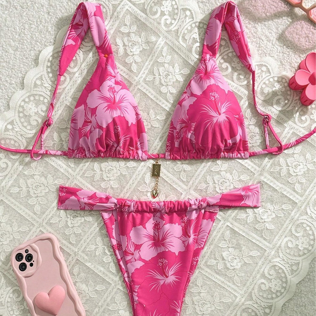 Women's triangle bikini with playful pattern mix Mune Fashion