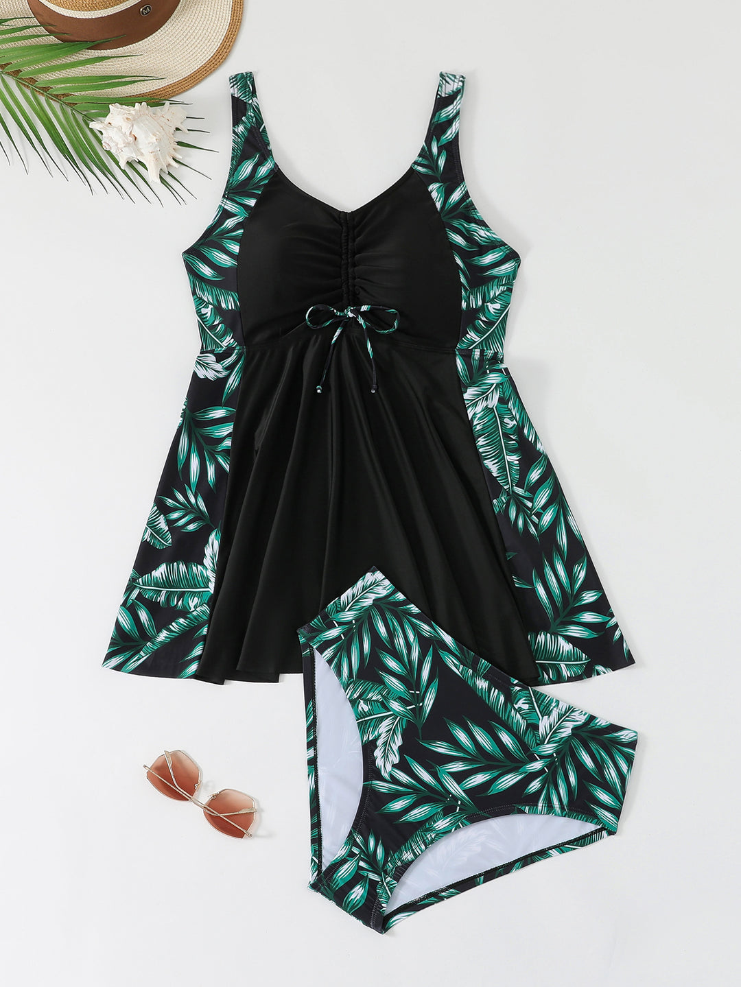 Ladies swimsuit with fashionable ruffle dress look Mune Fashion