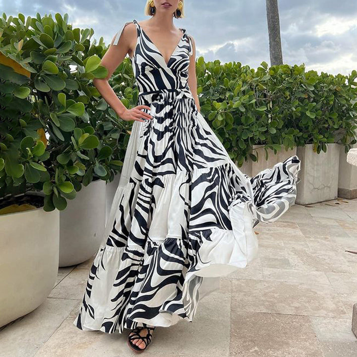 Women's One-Piece Swimsuit with Stylish Zebra Design Mune Fashion