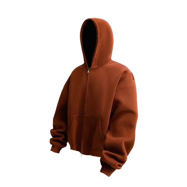 Unisex Oversized Hoodie Zip Jacket with Thermal Fleece and Kangaroo Pocket Mune Fashion