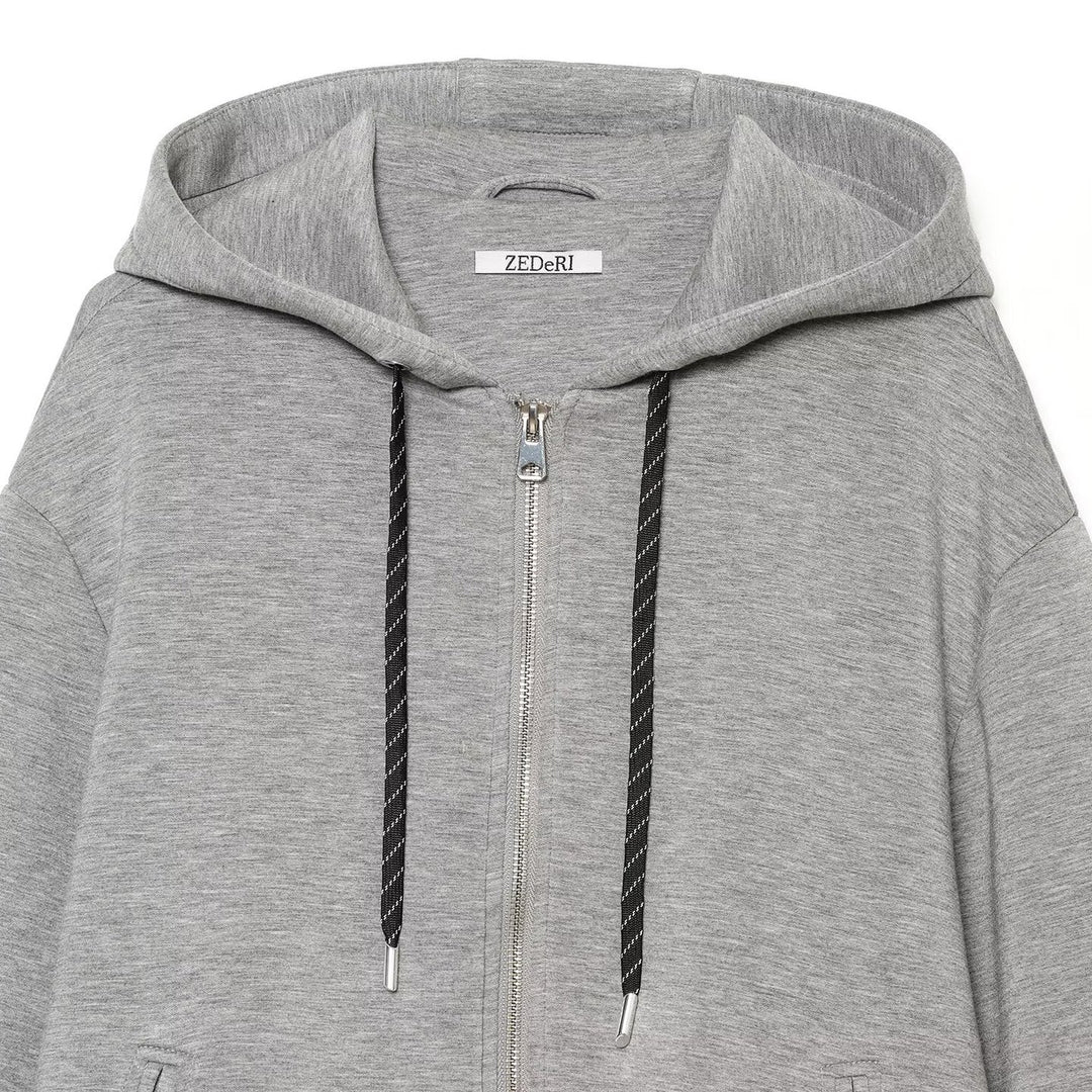 Women's Cropped Hooded Zip Jacket with Wide Oversized Cut Mune Fashion