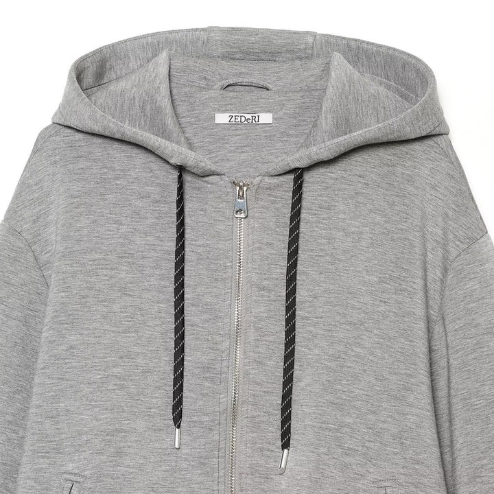 Women's Cropped Hooded Zip Jacket with Wide Oversized Cut Mune Fashion