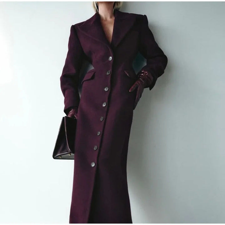 Ladies Elegant Wool Coat with Tailored Cut and Long Sleeves Mune