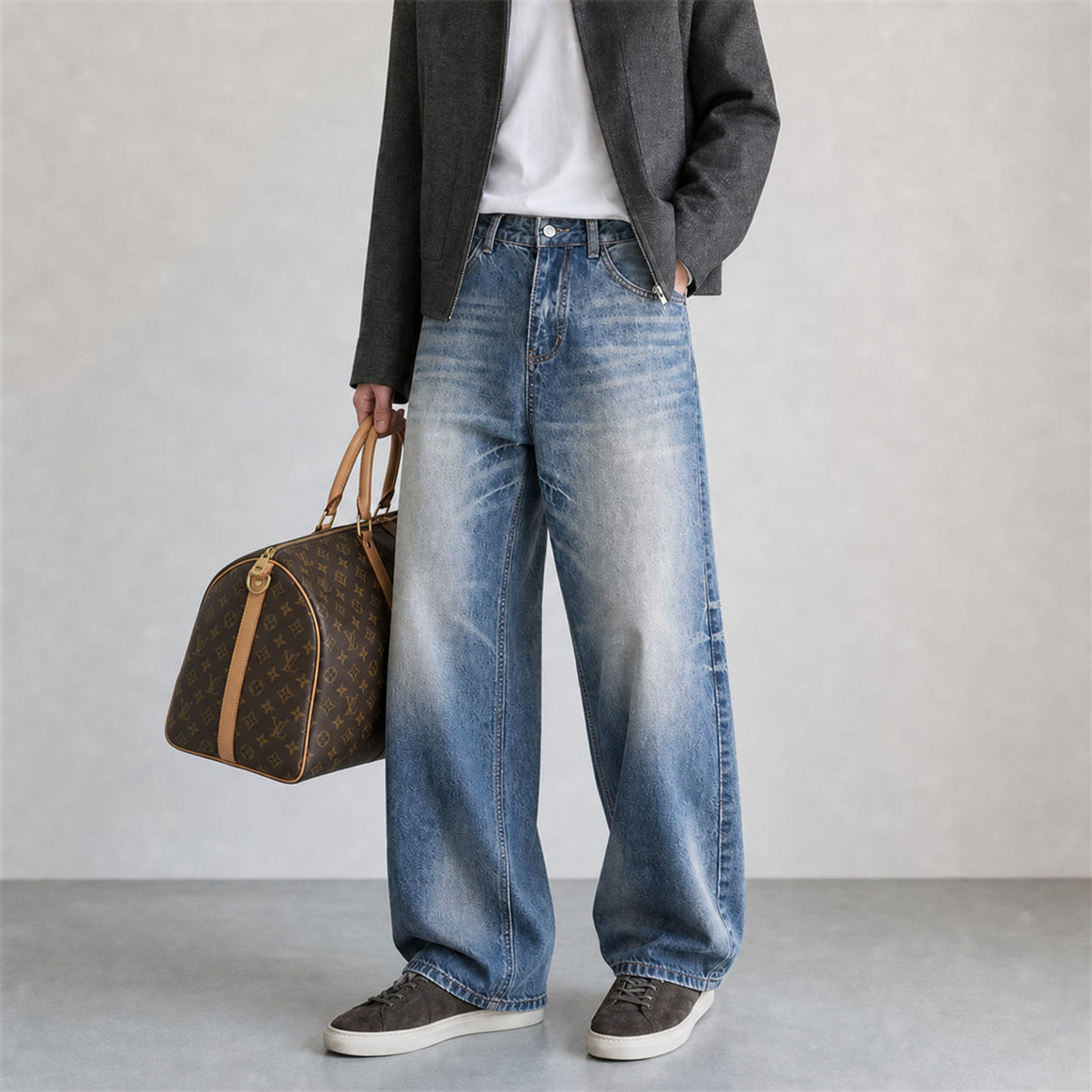 Women's high-waisted wide vintage jeans with wide leg and classic pocket design Mune Fashion