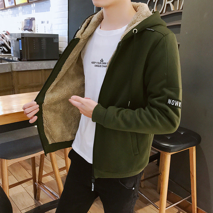 Men's Urban Zip Hoodie with Teddy lining, stand-up collar hood & ribbed cuffs Mune Fashion