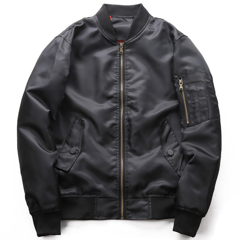 Men's classic bomber jacket made of water-repellent nylon with ribbed cuffs and sleeve pocket Mune Fashion