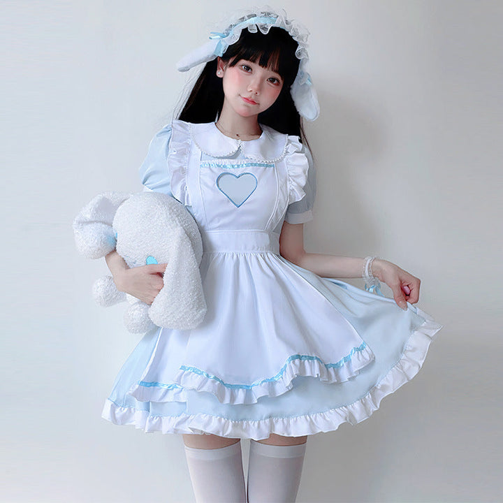 Women's playful costume dress in Lolita style with ruffle details and gathers Mune Fashion