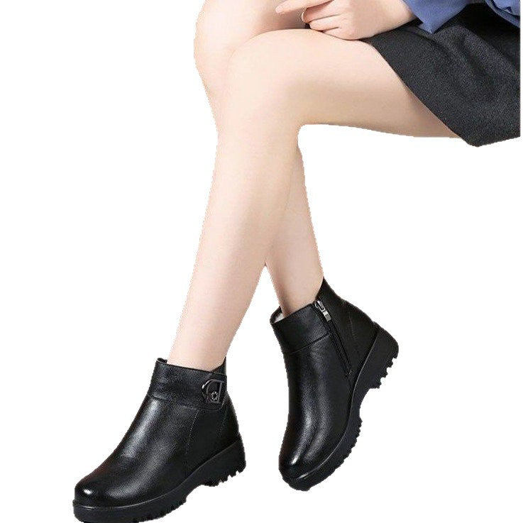 Ladies Elegant Winter Ankle Boots with Warm Lining Mune Fashion